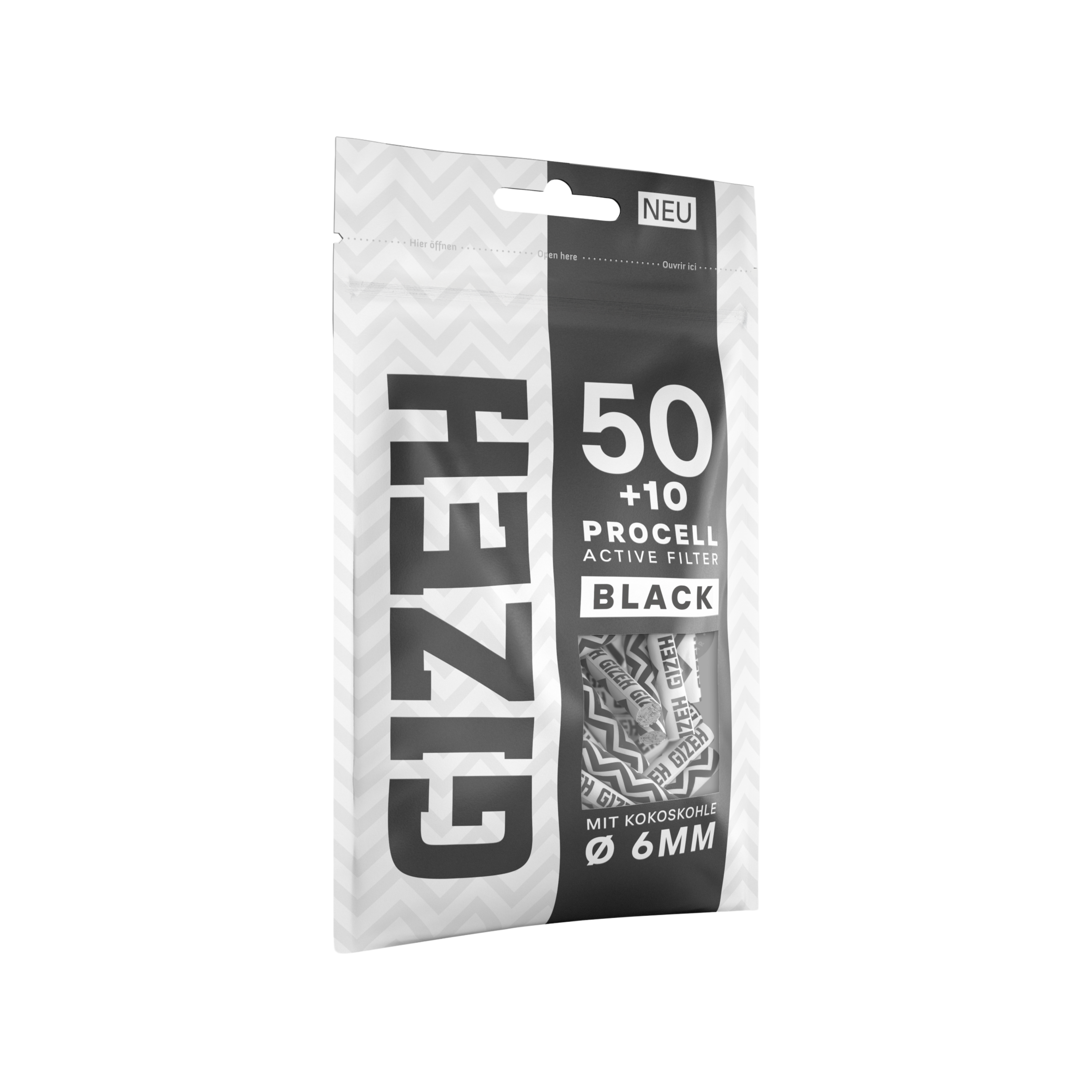 Seitenansicht GIZEH ProCell Black 6 mm Filterbeutel