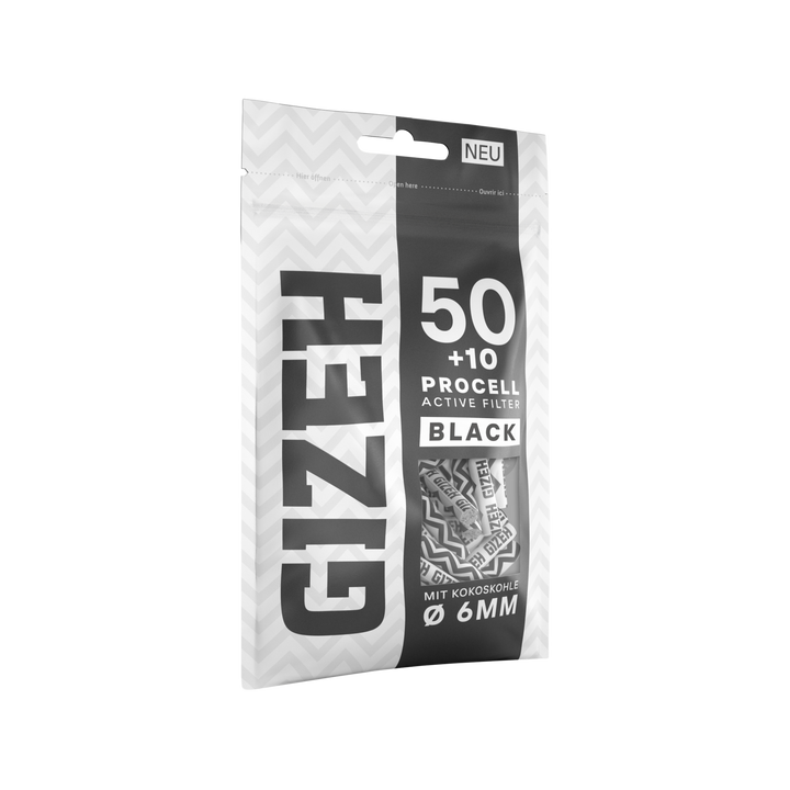 Seitenansicht GIZEH ProCell Black 6 mm Filterbeutel