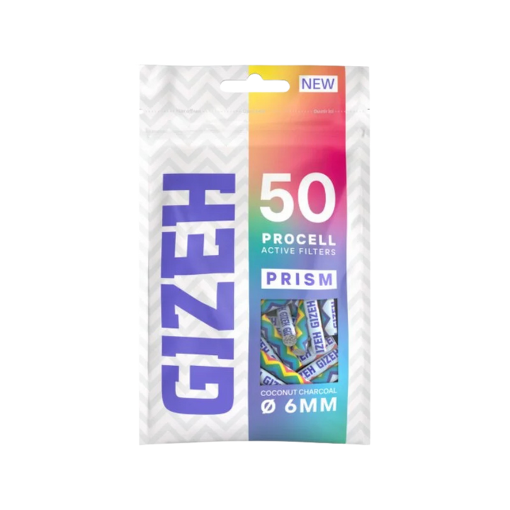 GIZEH ProCell Aktivkohlefilter 6 mm Prism Bag 50 Stück