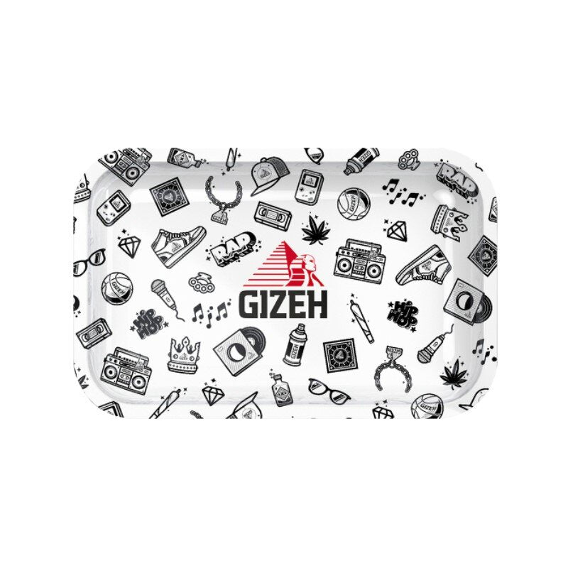 GIZEH Rolling Tray Comic white Medium 27,5 x 17,5 cm Metalltablett