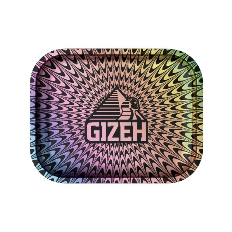 GIZEH Rolling Tray Trippy colored Small 18 x 14 cm Metalltablett