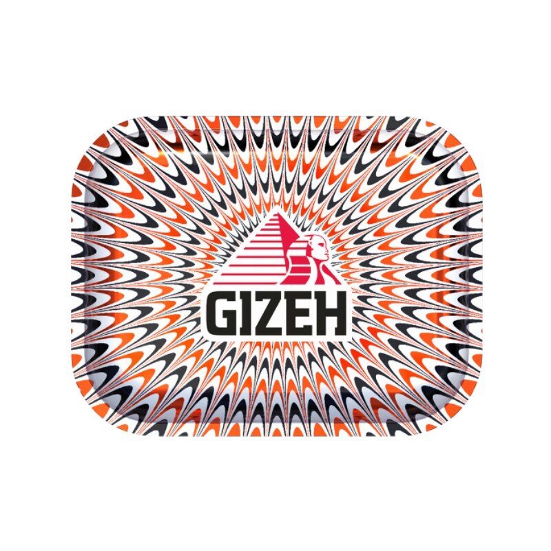 GIZEH Rolling Tray Trippy red white Small 18 x 14 cm Metalltablett