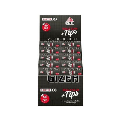 GIZEH - Rolls Slim + Tips - Black - 5 Meter kaufen bei rauchwerk.ch