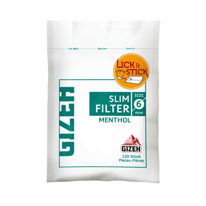 GIZEH Slim Filter Menthol 120 Stück im Zip-Beutel