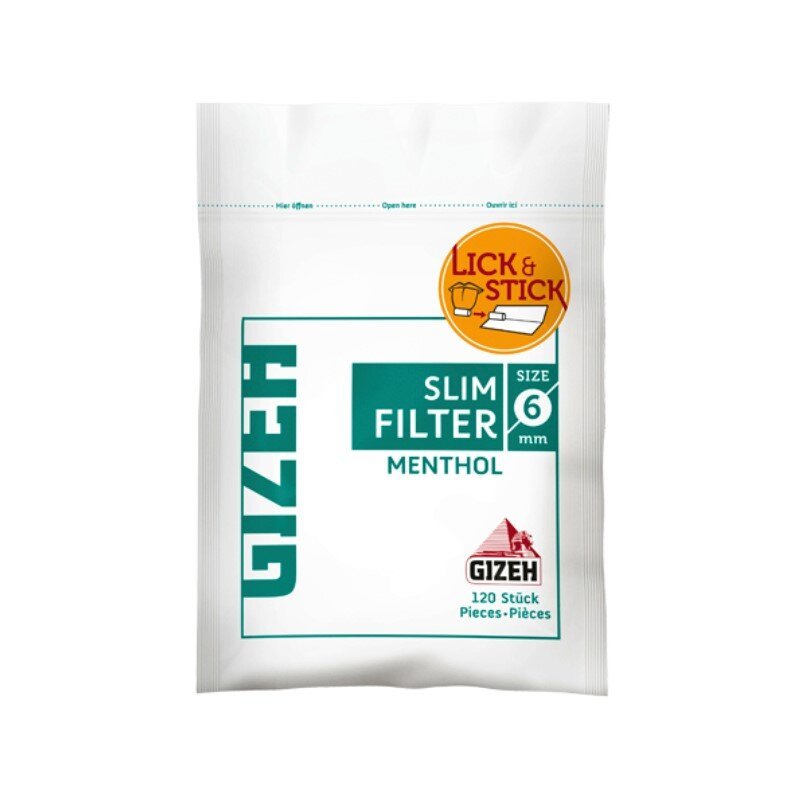 GIZEH Slim Filter Menthol 120 Stück im Zip-Beutel