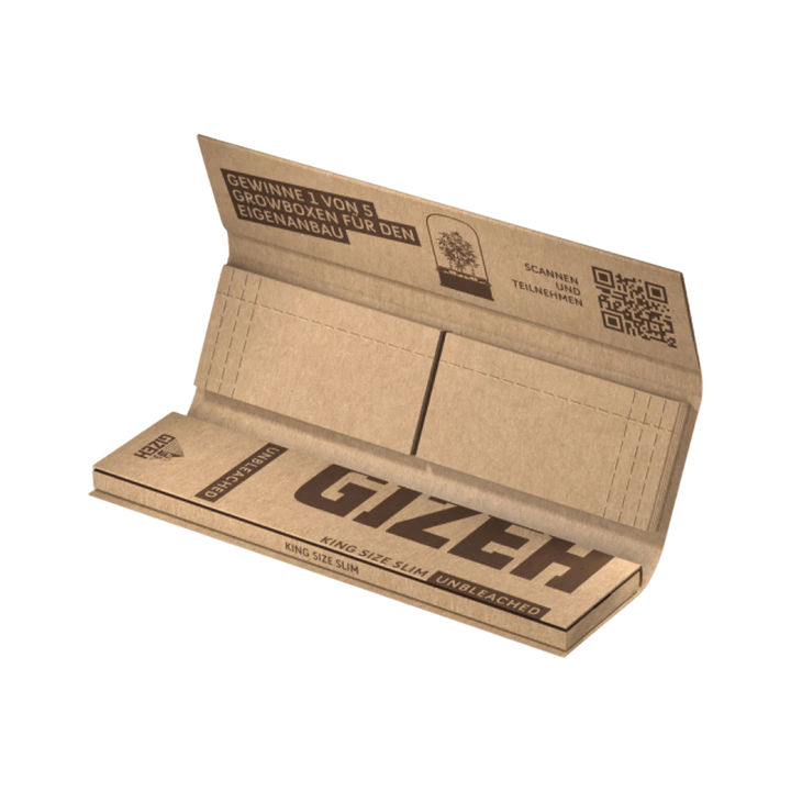 Offenes GIZEH Unbleached Heftchen mit Papers und Tips