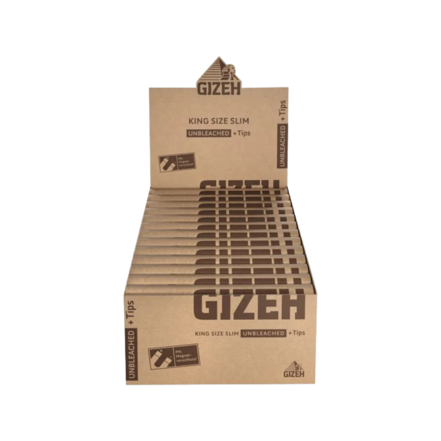GIZEH Unbleached Display mit 26 Packungen King Size Slim