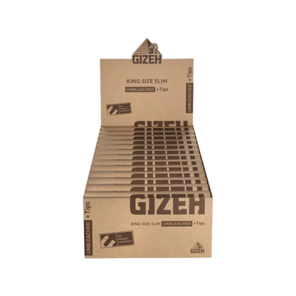 GIZEH Unbleached Display mit 26 Packungen King Size Slim