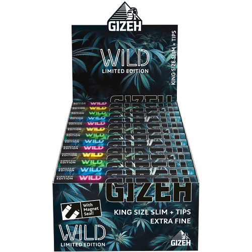 Gizeh Wild King Size Slim Blättchen mit Tips, 26 Stück
