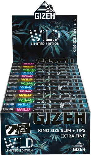 Gizeh Wild King Size Slim Blättchen mit Tips, 26 Stück
