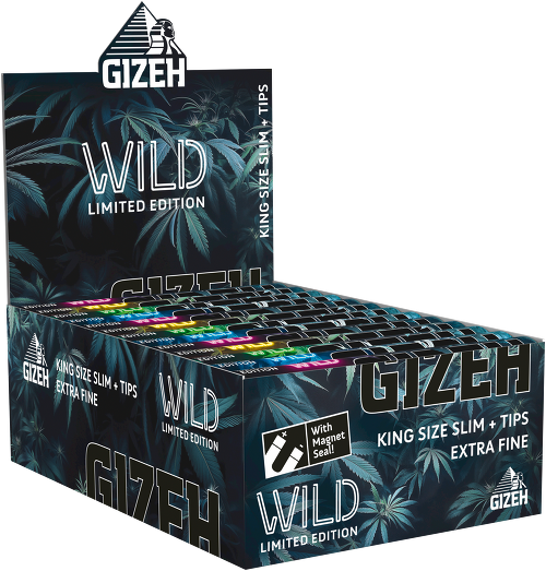Gizeh Wild King Size Slim Blättchen mit Tips, 26 Stück