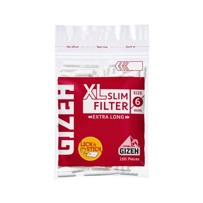 GIZEH XL Slim Filter 6mm extra lang im 100er Zip-Beutel