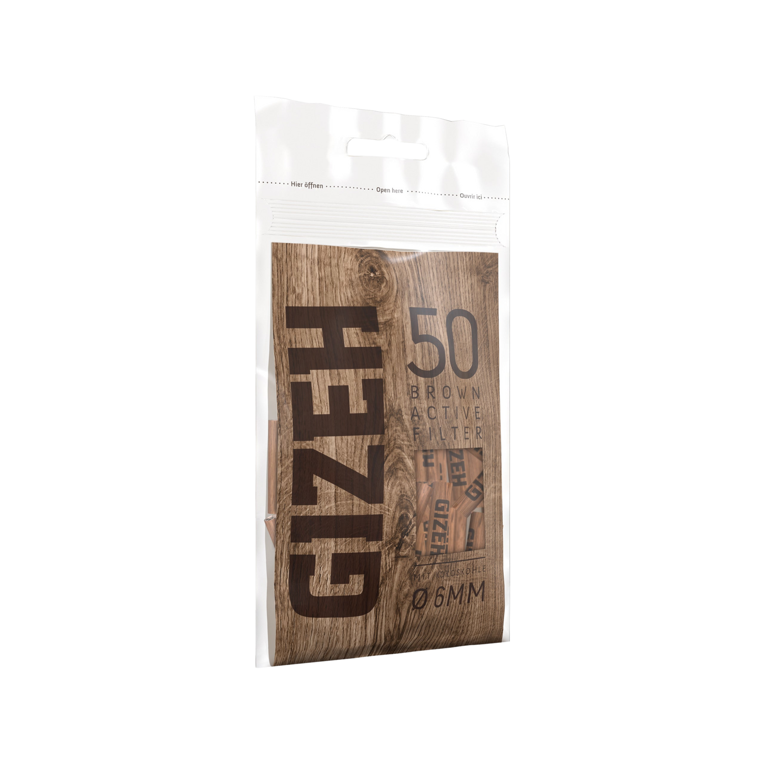 GIZEH - Active Filter 6mm - Brown - Bag - 50 Stück