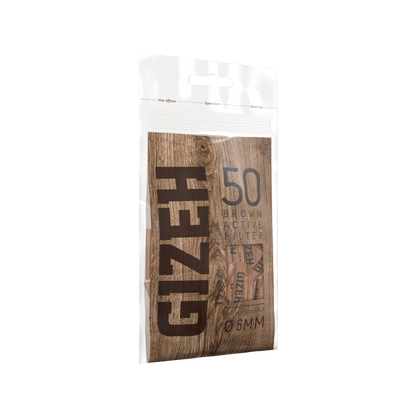 GIZEH - Active Filter 6mm - Brown - Bag - 50 Stück
