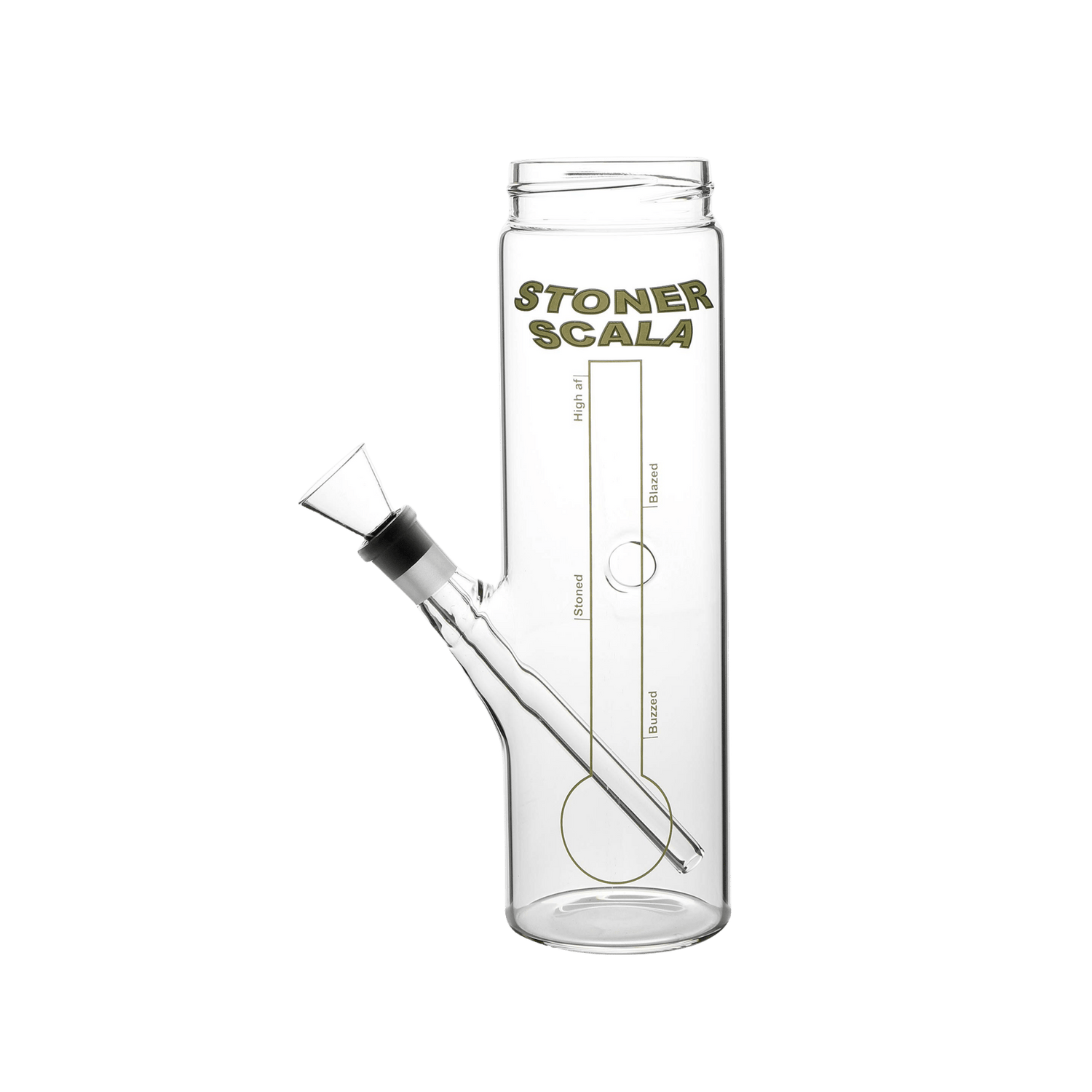 Glas Bottle Bong Stoner Scala 22 cm mit Print