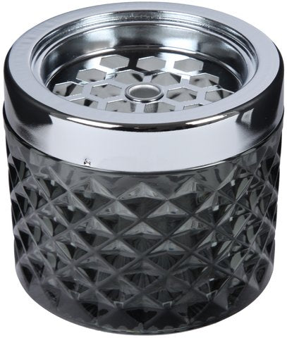 Glas-Aschenbecher Windy in Schwarz-Transparent, 9 cm