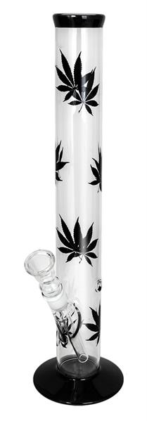 Glasbong Leaf in Schwarz, 42 cm