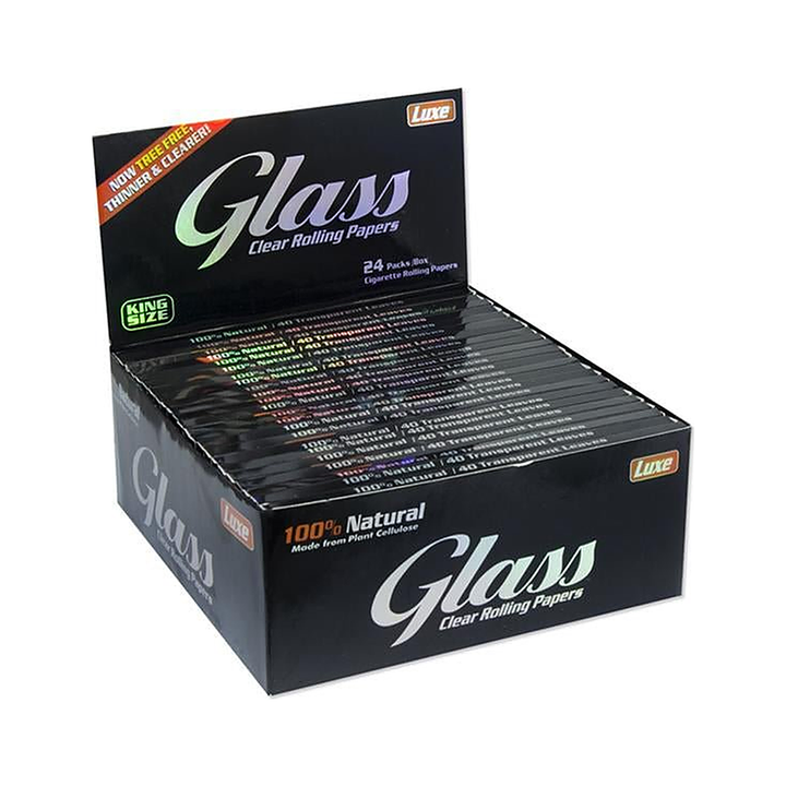 GLASS Clear Rolling Papers King Size Display mit ca. 24 Heftchen