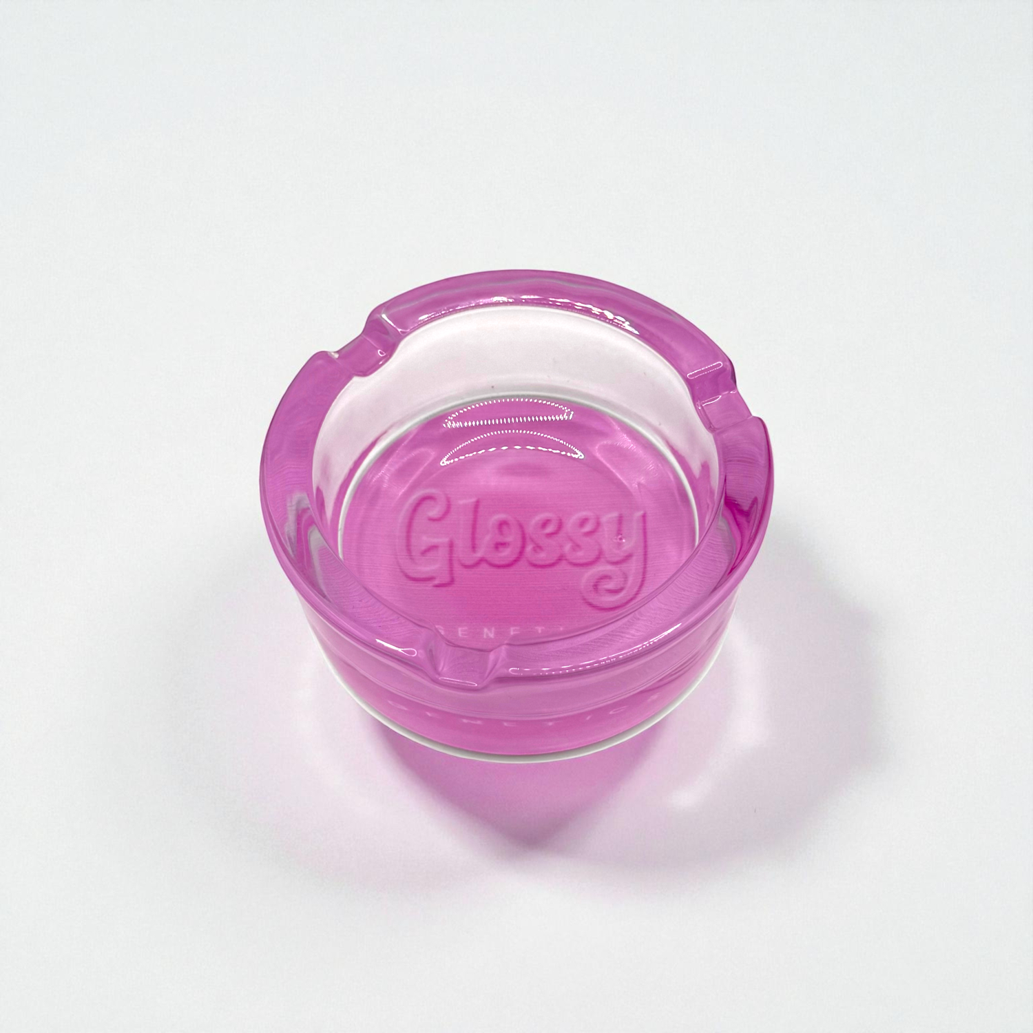 Schrägansicht vom Glossy Ashtray Glas-Aschenbecher 110 mm