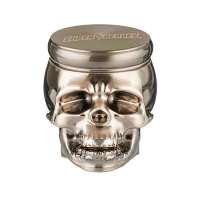 Grinder 4-teilig, 55 mm, Skull Silber – Mühle für Kräuter und Tabak