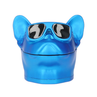Grinder 4-teilig, Hund mit Brille, Blau – Mühle für Kräuter und Tabak
