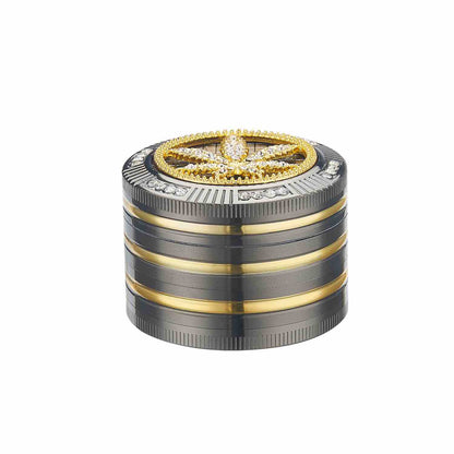 Grinder Bling Bling Leaf - 50mm - 4 Layers kaufen bei rauchwerk.ch