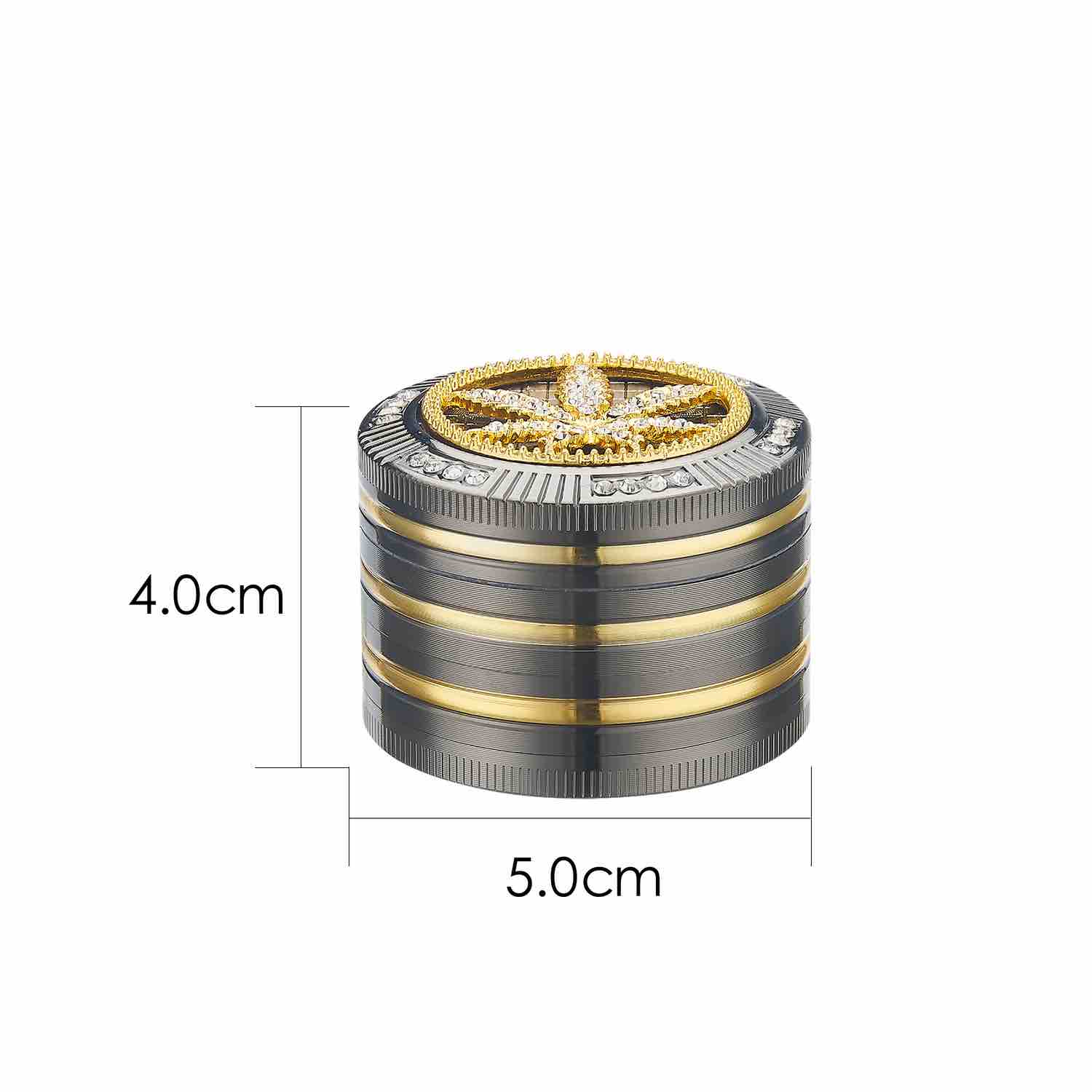 Grinder Bling Bling Leaf - 50mm - 4 Layers kaufen bei rauchwerk.ch