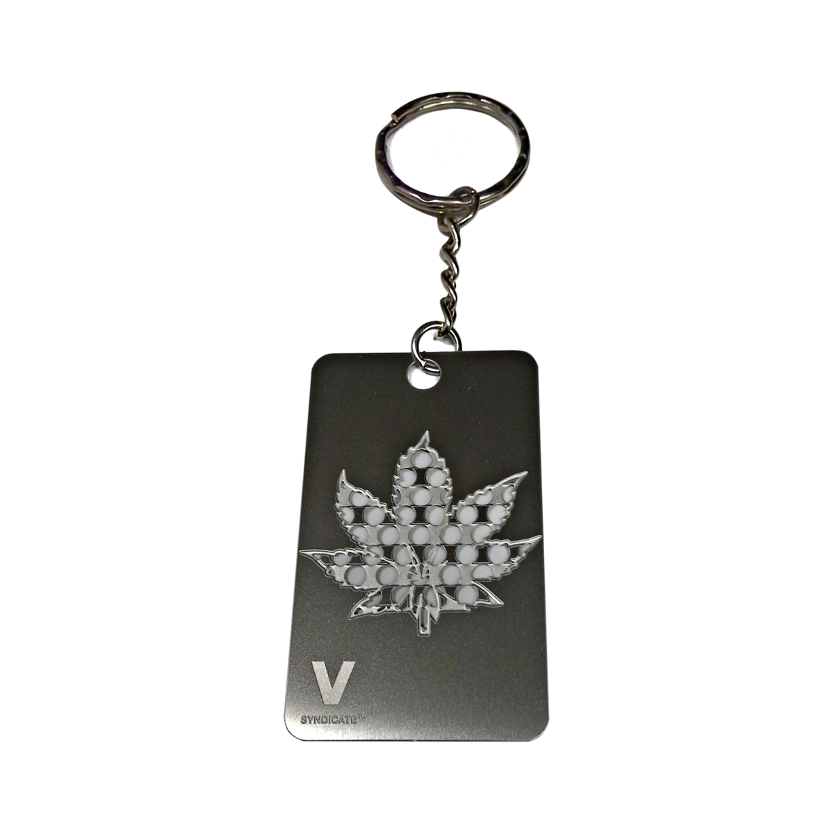 V Syndicate Grinder Card Schlüsselanhänger Leaf