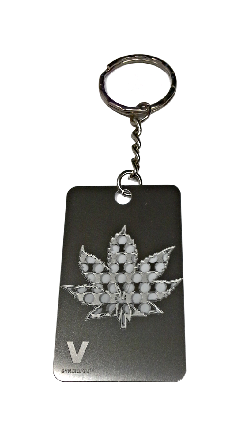V Syndicate Grinder Card Schlüsselanhänger Leaf