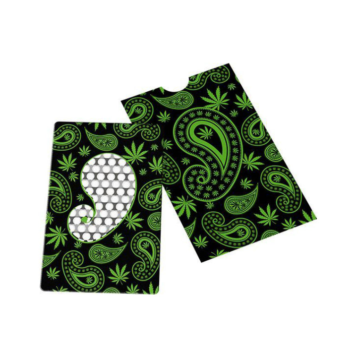 V Syndicate Grinder Card Paisley Weed – Reibe in Kreditkarten-Format