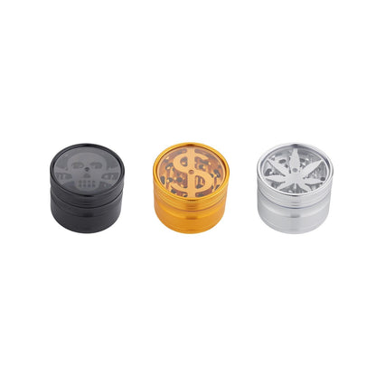 Grinder Dollar / Skull / Hemp Leaf - 63mm - 4 Layers kaufen bei rauchwerk.ch