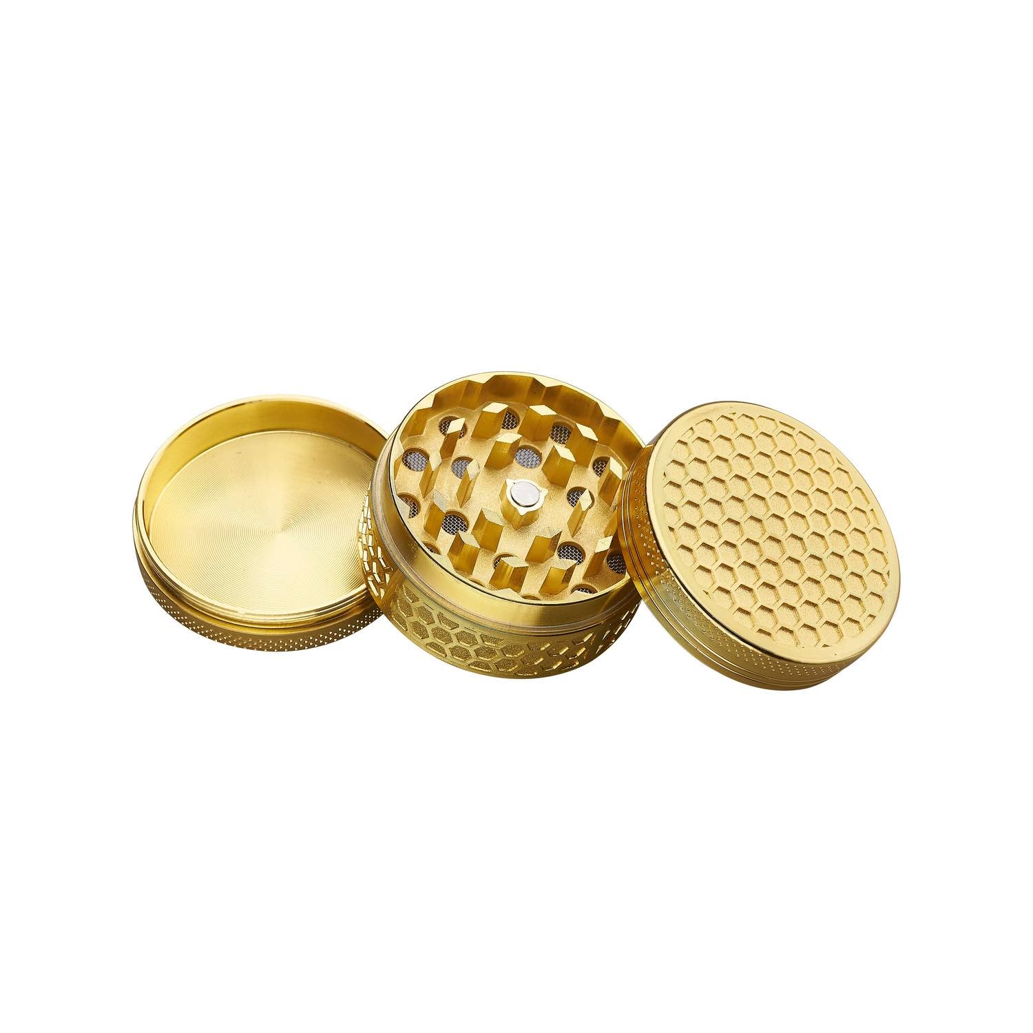 Grinder Golden Honeycomb - 50mm - 3 Layers kaufen bei rauchwerk.ch