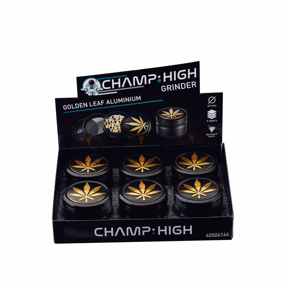 Grinder Golden Leaf - 63mm - 4 Layers kaufen bei rauchwerk.ch