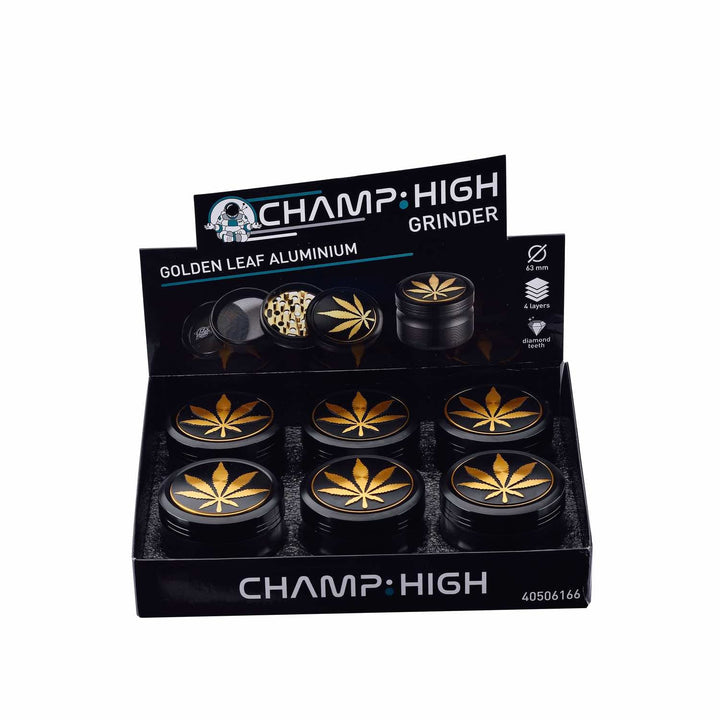 Grinder Golden Leaf - 63mm - 4 Layers kaufen bei rauchwerk.ch