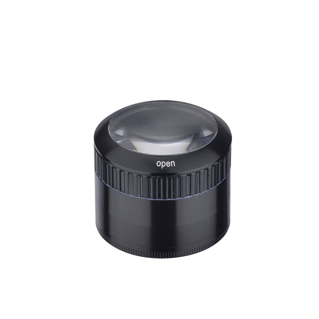 Grinder Magnifier Black mit Lupe und Staufach - 50mm - 4 Layers kaufen bei rauchwerk.ch