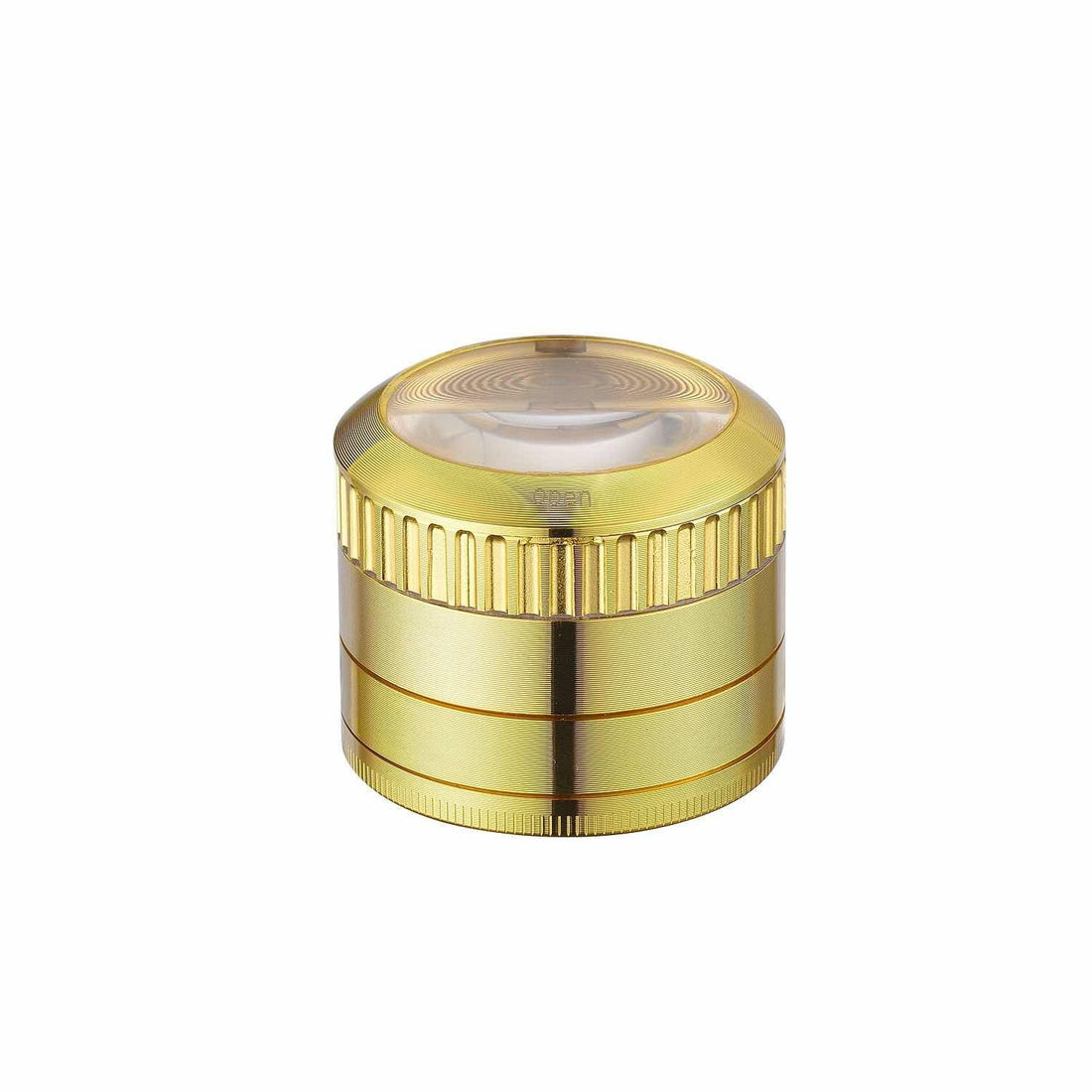 Grinder Magnifier Gold mit Lupe und Staufach - 50mm - 4 Layers kaufen bei rauchwerk.ch