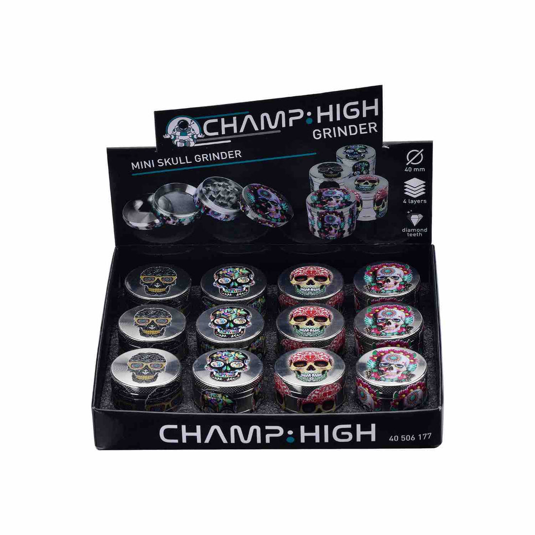 Grinder Mini Skull - 40mm - 4 Layers kaufen bei rauchwerk.ch