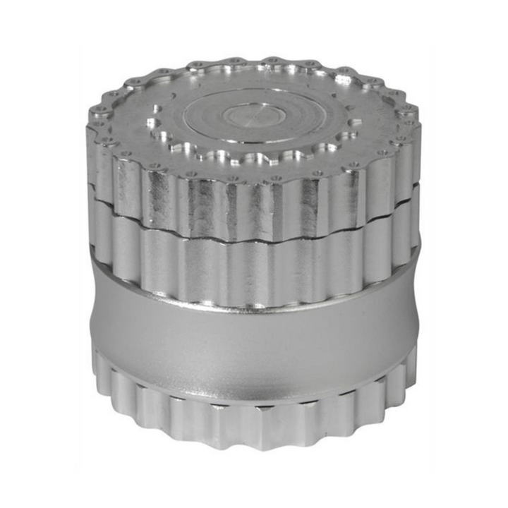 Alu Chain Grinder 62mm silber, 6-teilig mit Magnetdeckel