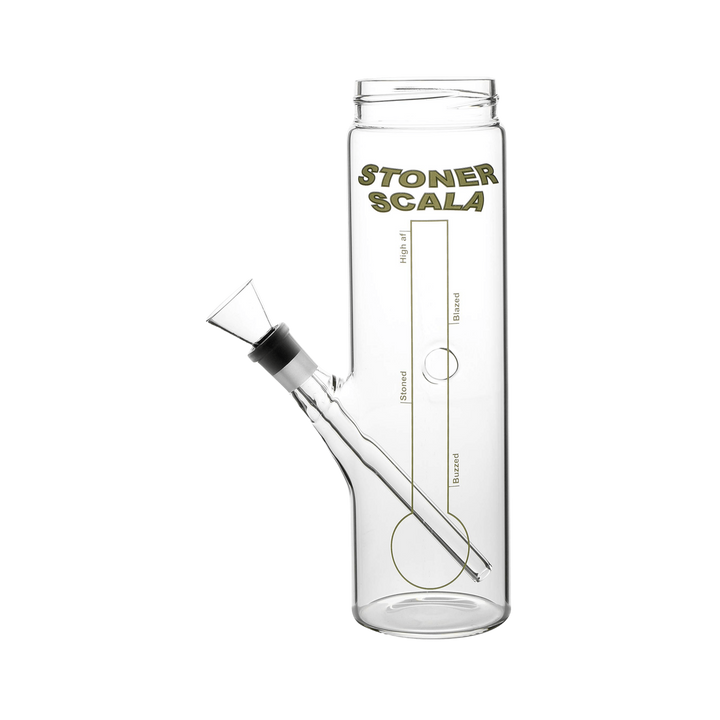 Glas Bottle Bong Stoner Scala 22 cm mit Print