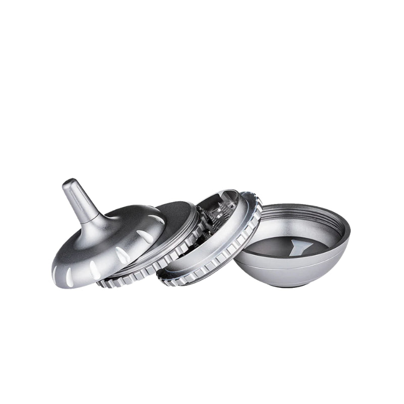 Gyro Grinder Kreisel 3-teilig, Metall Chrom, Ø 63 mm – Kräutermühle