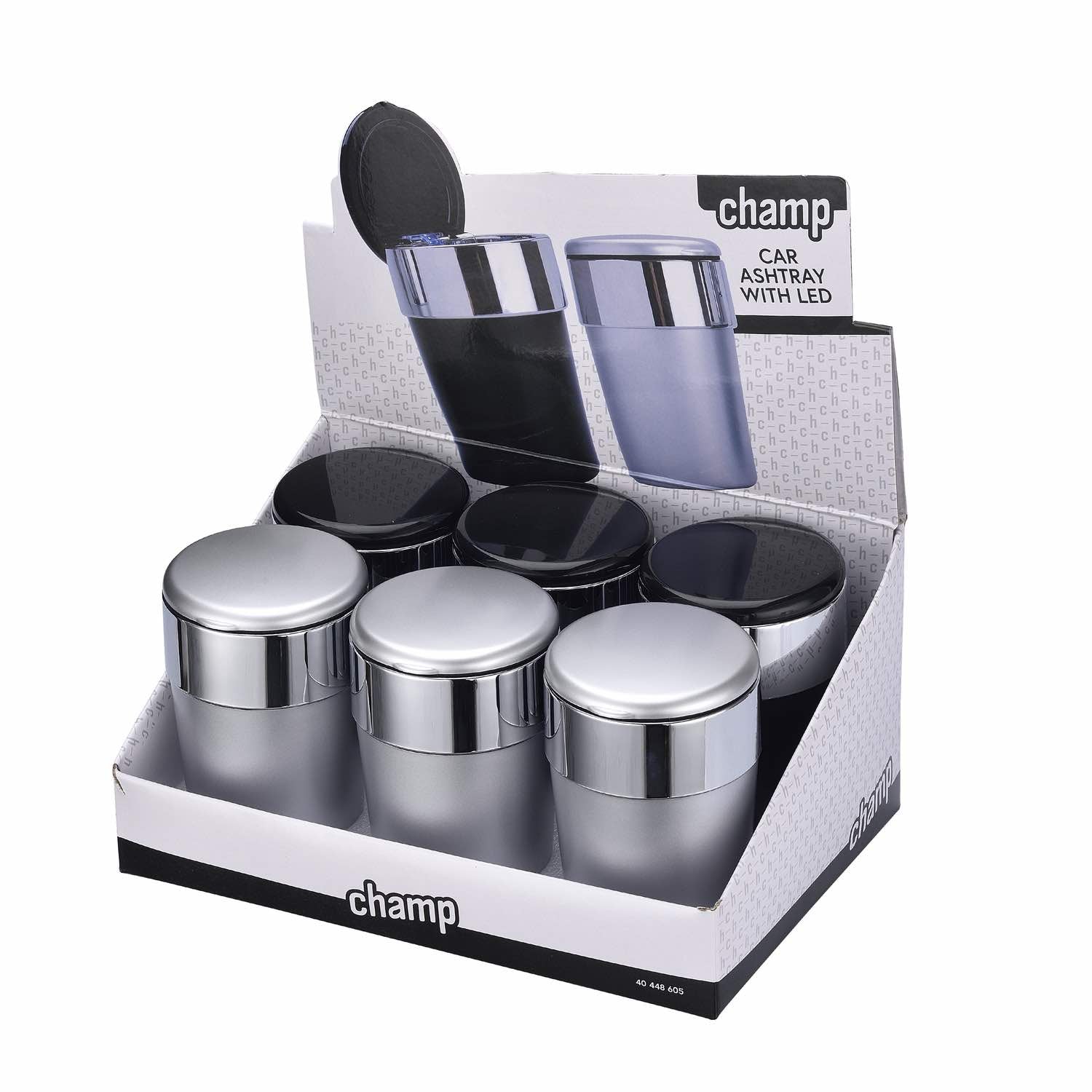 Autoaschenbecher mit LED im Getränkehalter im Auto