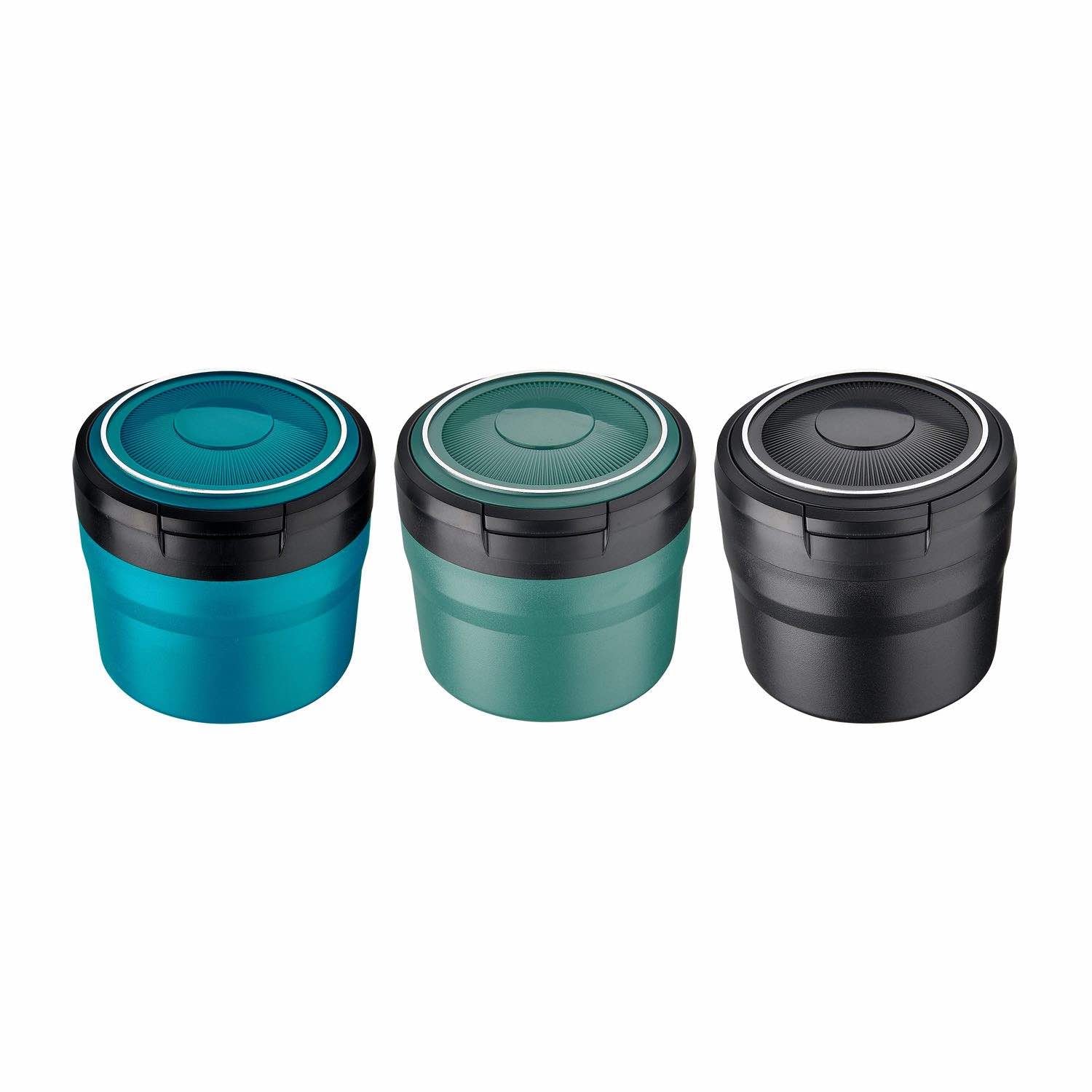 Champ Mini Autoaschenbecher mit LED in Blau Grün Schwarz