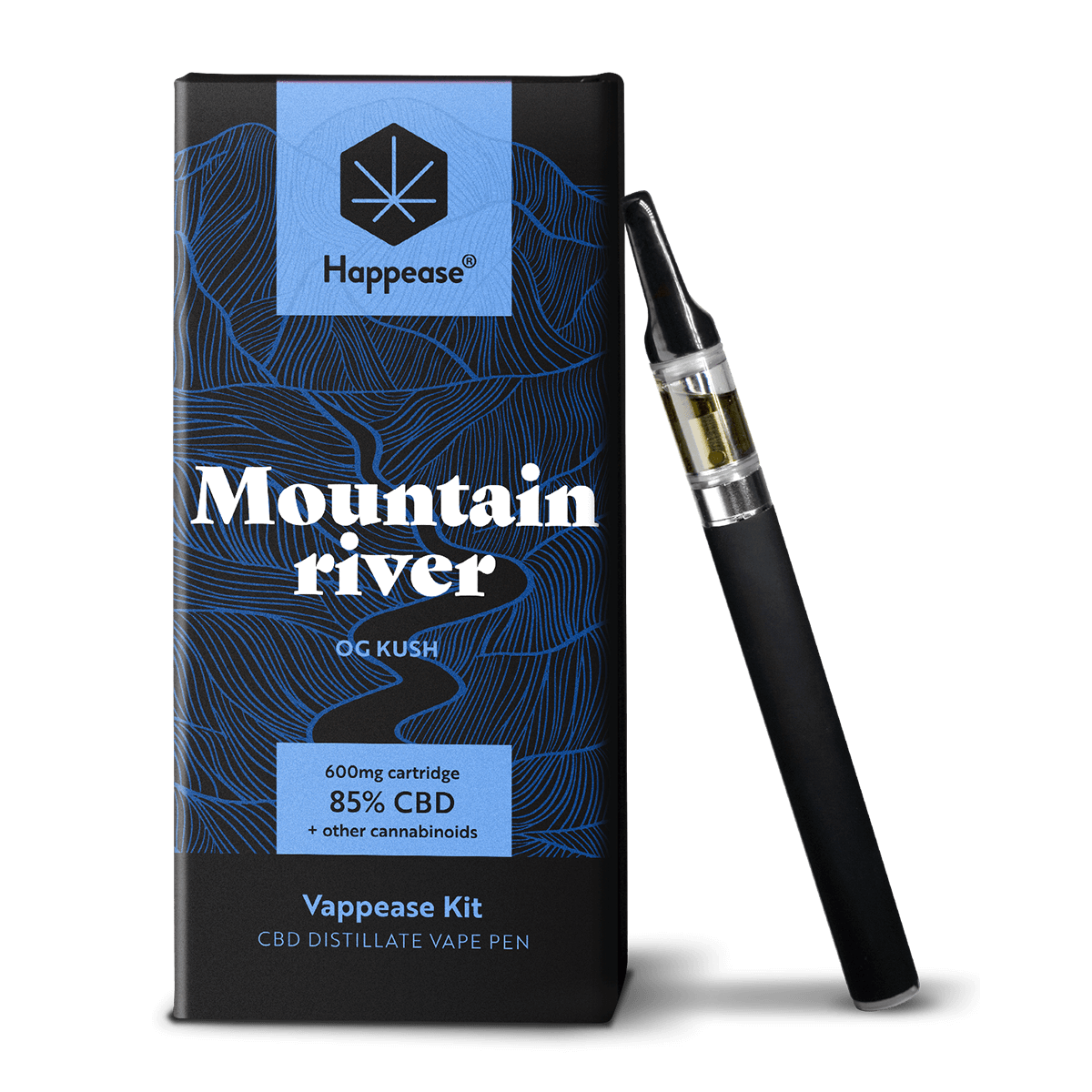 Happease CBD Vape Starter Kit Mountain River OG Kush 85%