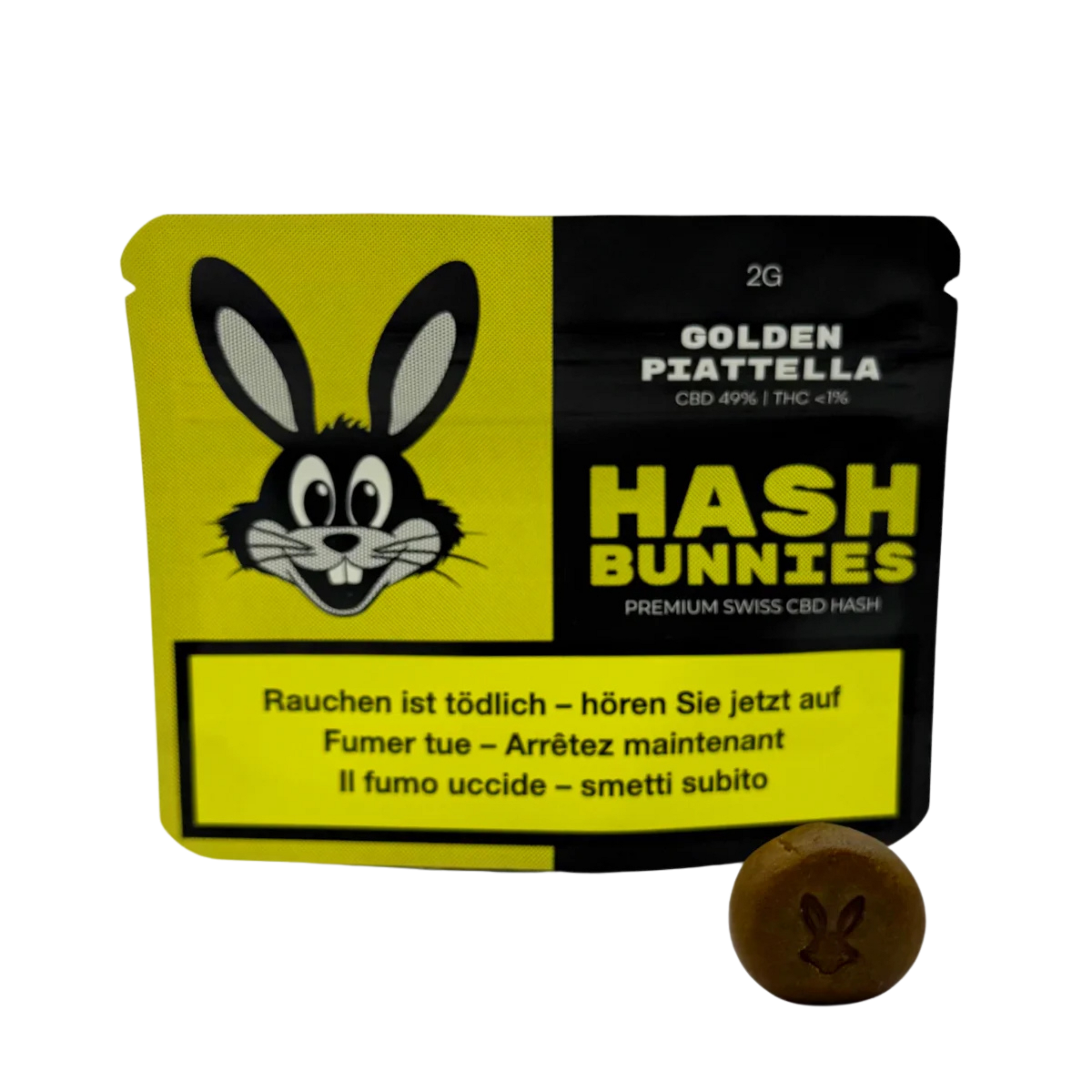 Hash Bunnies Golden Piatella CBD Hash 2g Packung