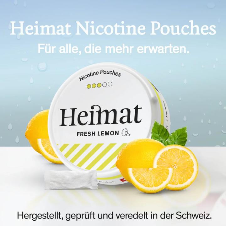 Heimat Fresh Lemon Snus Dose mit 15mg Pouches