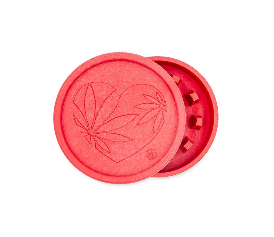 Rot HEMP Grinder 420 Heart, 55 mm, 2-teilig