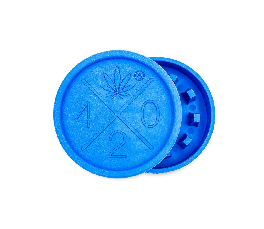 HEMP Grinder 420 Logo 55mm – Blau (2-teilig)