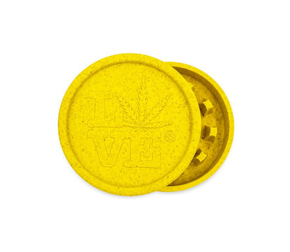 Gelber HEMP Grinder 420 Love, 55 mm, 2-teilig