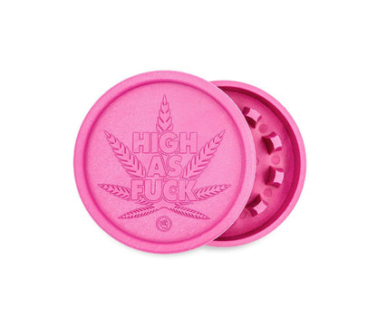 Rosa Hemp Grinder „High as Fuck“, 55 mm, 2-teilig