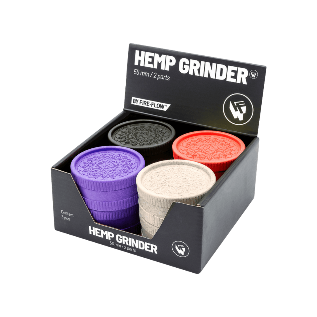 Hemp Grinder - Leaf Pattern - 55mm - 2 Layers kaufen bei rauchwerk.ch